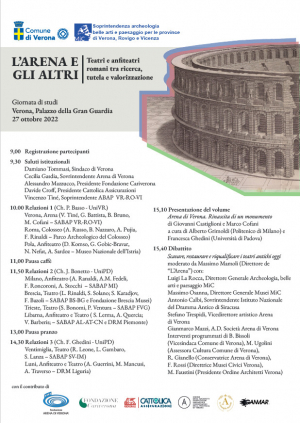 Convegno &quot;L&#039;arena e gli altri&#039;: Verona 27 ottobre 2022