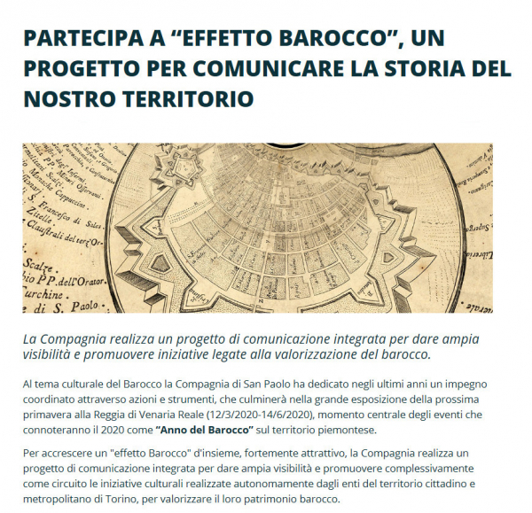 Partecipa a “Effetto Barocco”, un progetto per comunicare la storia del nostro territorio