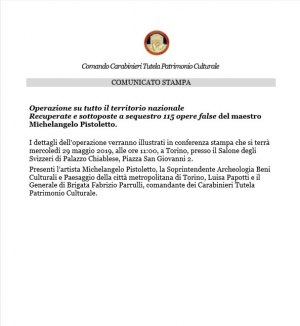 CONFERENZA STAMPA - 29 maggio 2019 ore 11.00 presso il Salone degli Svizzeri in &quot;Palazzo Chiablese&quot;