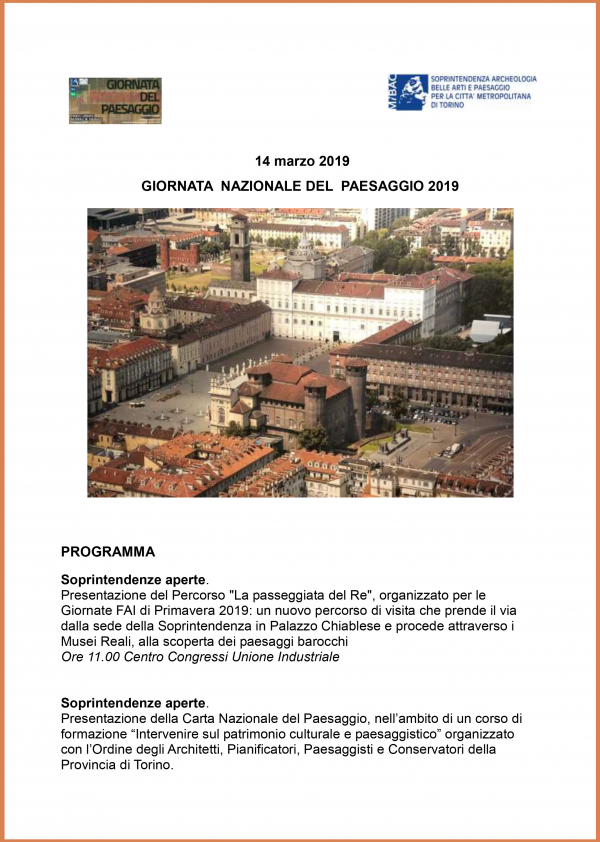 GIORNATA  NAZIONALE DEL  PAESAGGIO 2019